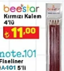 BEESTAR KIRMIZI KALEM 4'LÜ BEESTAR KIRMIZI KALEM 4'LÜ